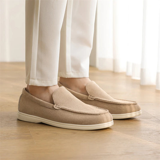 Men Summer Casual Shoes | Suede Leather Loafers | Moccasins | Driving Shoes | British Style Slip-on Shoes