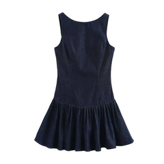 Women Denim Dress | Backless Mini Dress | Evening Dress