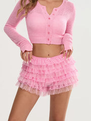 Women Lace Bloomers Shorts | Casual | Summer | Layered Ruffle Shorts | Vacation | Beach