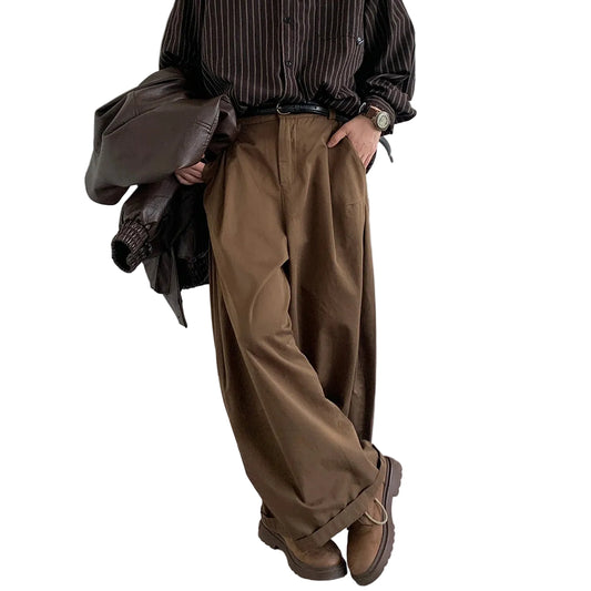 Men Wide Leg Pants | High Waist | Straight | Loose | Casual Pants