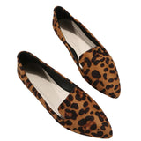 Women Leopard Printed Pointed Flats | Cheetah Print Loafers Flats