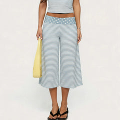 Women Gaucho Pants | Low Rise | Cropped | Wide Leg Capri Pants | Summer