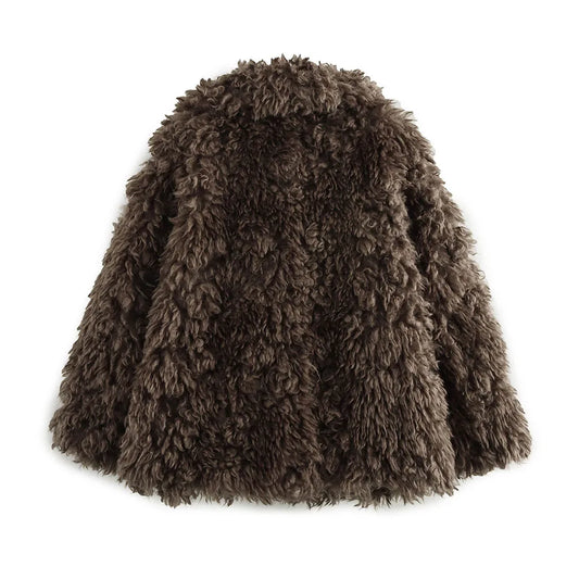Women Brown Fur Short Coat