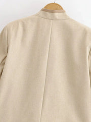 Women Buttoned Napoleon Jacket | Long Sleeves | Vintage | Cropped Coat | Military Jacket