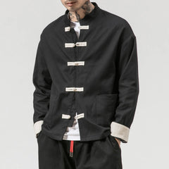 Men Tang Suit Jacket | Linen Top | Long Sleeve