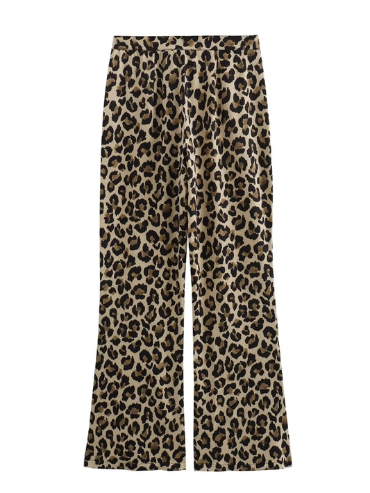 Women Vintage Leopard Print Pants | Cheetah Print Trousers | Cheetah Trousers | Lightweight
