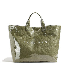 Women PVC Tote Bag | Minimalist Large Capacity Top Handle Bag | Commuter Bag