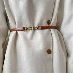 Women Horsebit Belt | Vintage Brass Buckle | Adjustable