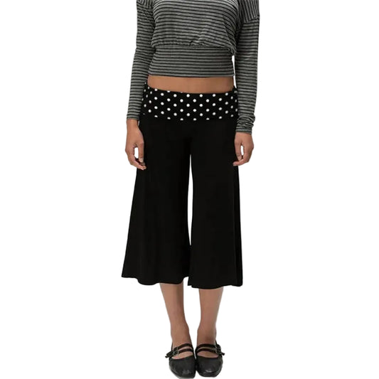 Women Gaucho Pants | Low Rise | Cropped | Wide Leg Capri Pants | Summer