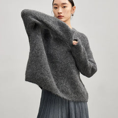 Women Alpaca Sweater | O-Neck | Loose | Knitted Pullover | Winter Sweater