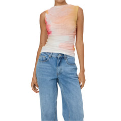 Women Casual Sleeveless Round Neck Chiffon Blouse | Chic Shirt Blouse | Summer Fitted Top