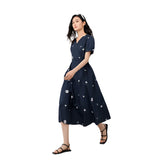 Women Embroidered Cotton Summer Dress