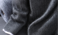 Men Mink Cashmere Zipper Cardigan | Knit Sweater | Loose