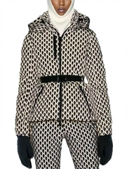 Women Winter Windproof Skiing Jacket | Padded Sport Parkas Jacket | Belt | Hooded | Thick | Warm | Pockets