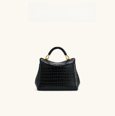 Women Leather Pillow Bag | Lock Clasp Handbag | Small Handbag | Shoulder Bag | Crossbody Bag