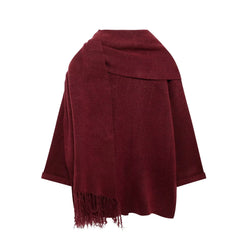 Women Winter Loose Knitted Coat with Scarf | Straight Cut | Long Sleeves | Warm Cardigan