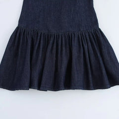 Women Denim Dress | Backless Mini Dress | Evening Dress