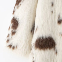 Women Winter Animal Print Fur Coat | Thick Warm Long Coat