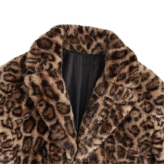 Women Leopard Print Coat | Long Sleeved Jacket | Animal Print Coat