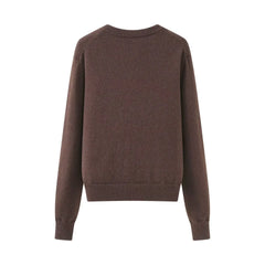 Women Diamond Plaid Round Neck Cardigan | Knitted Sweater | Autumn