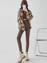 Women Thick Fleece Leggings | Winter | Elastic Tight | Warm Shark Pants | High Waist | Slimming Yoga Leggings