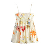 Women Sleeveless Printed Loose Mini Dress