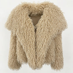 Short Mongolian Fur Coat | Women Luxury Cropped Fur Coat | Warm | Winter