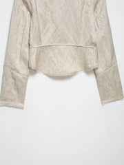 Women Napoleon Jacket | Casual Short Coat | Asymmetrical | Double-Breasted | Long Sleeves | Stand Collar Jacket
