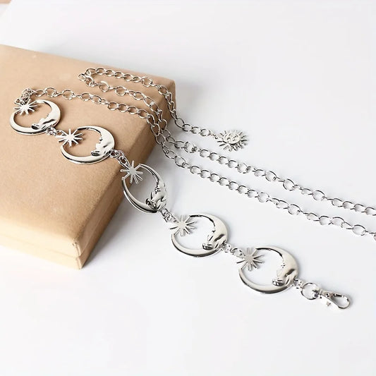 Women Versatile Metal Sun Moon Belt | Body Chain | Single Layer