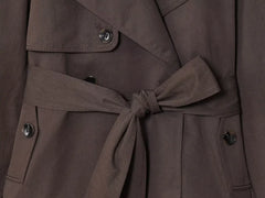 Women British Style Lapel Double-Breasted Coat | Short Trench Coat With Belt