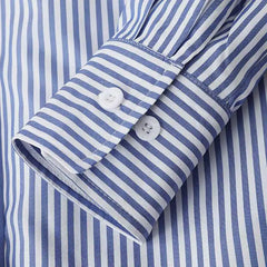 Women Striped Long Sleeve Loose Oversized Blouse | Vintage Button-Up Top