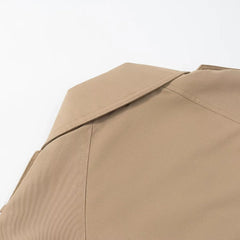 Women Cropped Trench Coat | Long Sleeve | Casual Classic