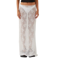 Women Lace Long Skirt | See Through | Beach Skirt | Bikini Cover-Up | Summer Skirt