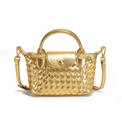 Women Woven Shoulder Bag | Small Dumpling Bag | Bucket Bag | Crossbody Bag | Lunch Box Bag