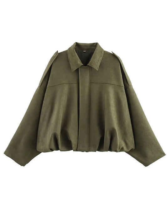 Women Vintage Oversize Bomber Jacket | Loose Jacket