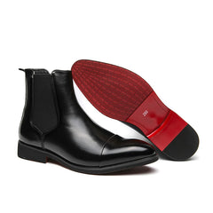 Men Chelsea Boots | Red Sole Leather | Heeled Boots | Ankle Boots