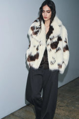 Women Animal Print Plush Coat | Loose | Warm | Thick Fur Jacket