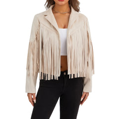 Women Cropped Spring Fringe Jacket | Tassel Jacket