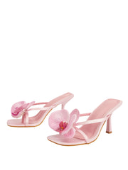 Women Square Toe Flower Heels | Flora | Sandals | Summer | Vacation