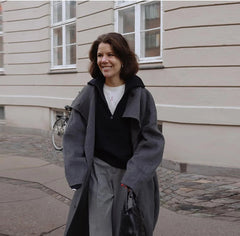 Women Long Cotton Coat | Stand Collar | Single Breasted Coat With Belt