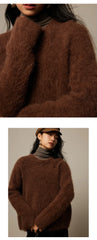 Women Alpaca Sweater | O-Neck | Loose | Knitted Pullover | Winter Sweater