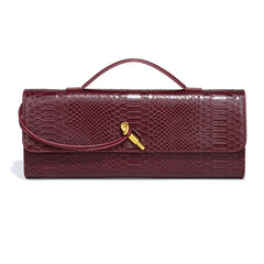 Women Luxury Design Top-Handle Leather Bag | Long Purse | Crocodile Pattern Bag
