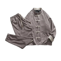 Men Tracksuit | Spring | Corduroy Two-Piece Set | Casual Jacket | Vintage