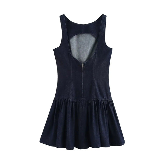 Women Denim Dress | Backless Mini Dress | Evening Dress