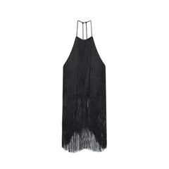 Women Long Tassel Top | Halter Neck | Sleeveless | Backless