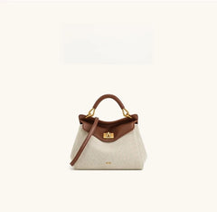 Women Leather Pillow Bag | Lock Clasp Handbag | Small Handbag | Shoulder Bag | Crossbody Bag