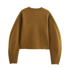 Plain Caramel Knit Cardigan