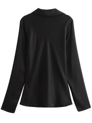 Women Satin Loose Tie Bow Blouse | Long Sleeve Silk Casual Shirt