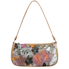 Women Sequin Embroidery Underarm Bag | Flower Pattern Shoulder Bag | Summer Beach Handbag