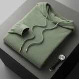 Men Merino Wool Hoodie | Knitted Sweatshirt